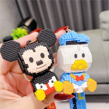 Srčkan Gradniki Disney Keychain Minnie Keyholder Mickey Mouse, Donald Duck Daisy Anime Avtomobilska Dodatna Oprema Nekaj Darilo Obesek Slike 2